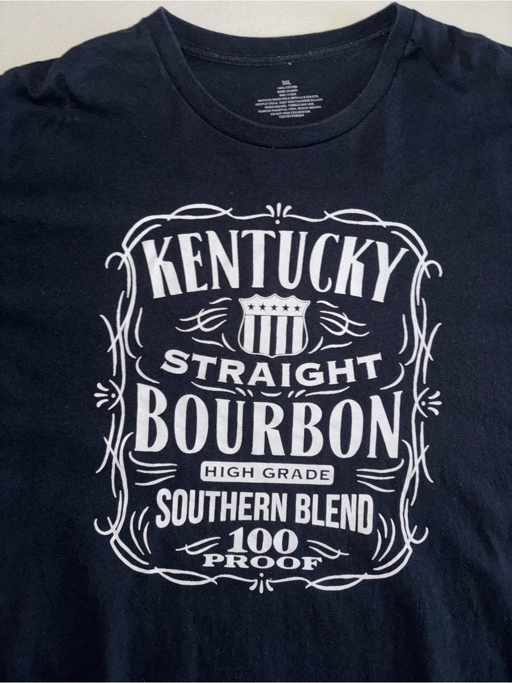 3XL Kentucky Straight Bourbon Graphic Tee Black 100% Cotton
